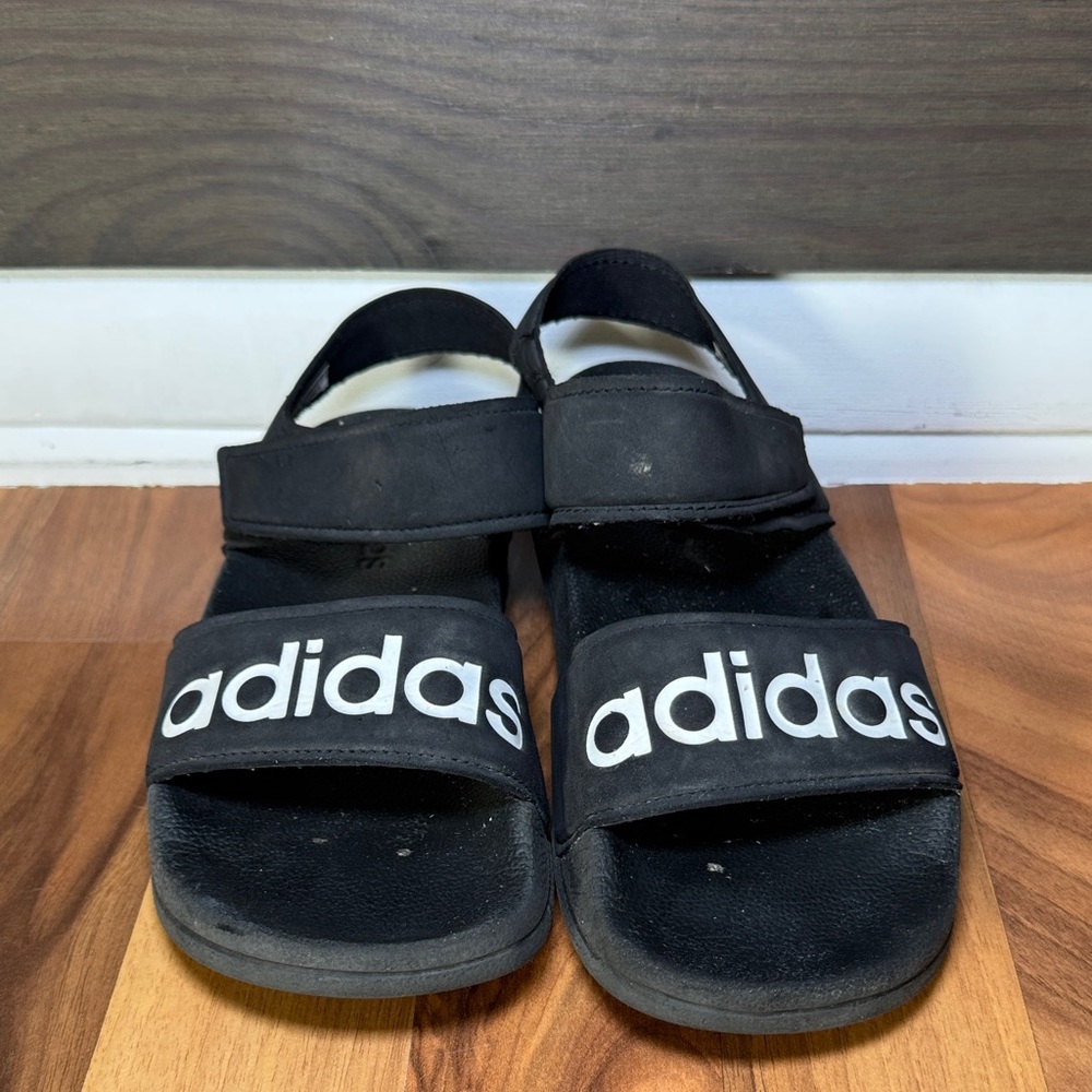 Adidas Kids Black Slide Sandals - Picture 2 of 7